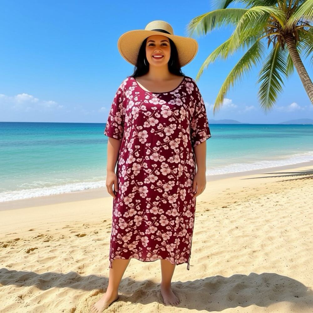 Jacklyn Smith Collection 1X Casual Dress Beach Summer House Soft Modal Comfort